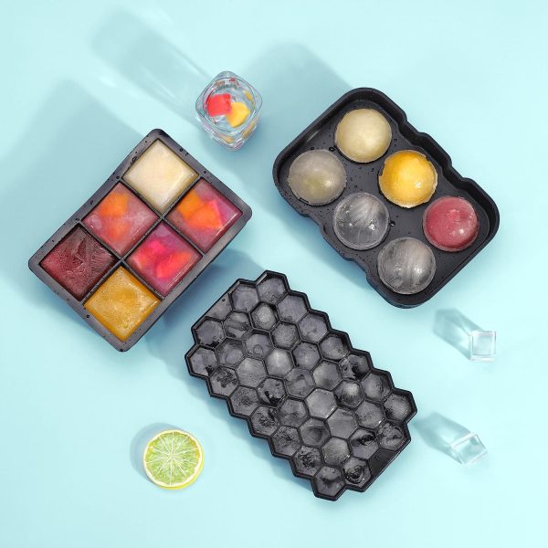 VINSANI 3 PACK SILICONE ICE TRAYS BLACK 0000363 - Image 6