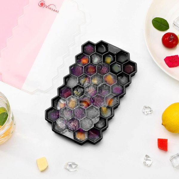 VINSANI 3 PACK SILICONE ICE TRAYS BLACK 0000363 - Image 2