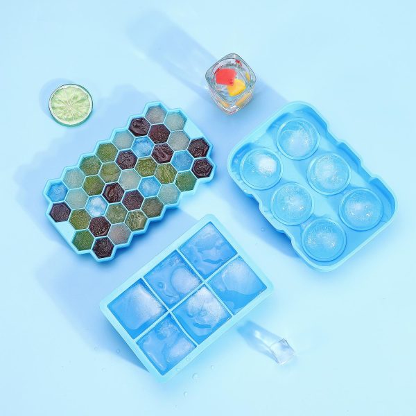 VINSANI 3 PACK SILICONE ICE TRAYS BLUE 0000364 - Image 7