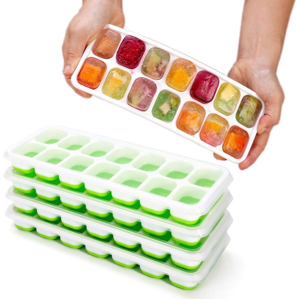 VINSANI 4 PACK ICE CUBE TRAY GREEN 0000358