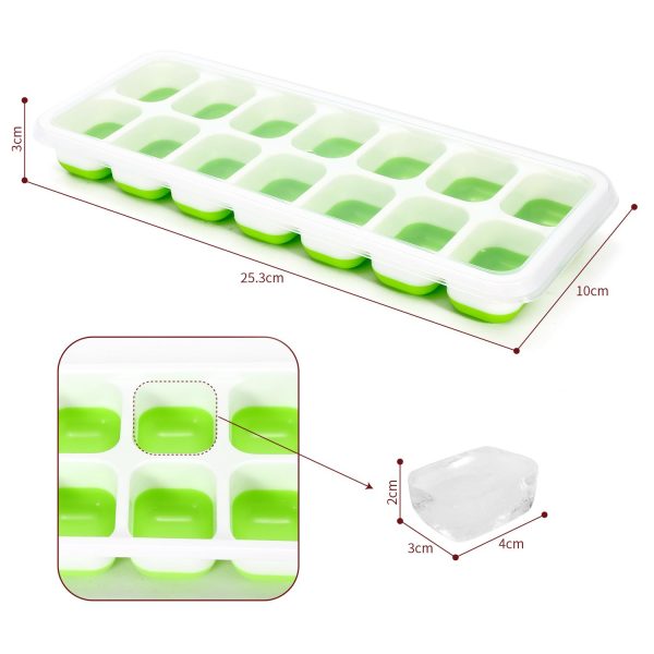 VINSANI 4 PACK ICE CUBE TRAY GREEN 0000358 - Image 5