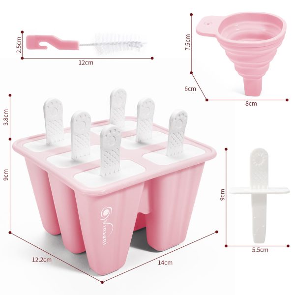 VINSANI 6 CAVITY ICE LOLLY MOULD PINK 0000369 - Image 4