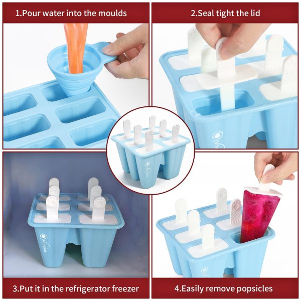 VINSANI 6 CAVITY ICE LOLLY MOULD BLUE 0000368 - Image 3