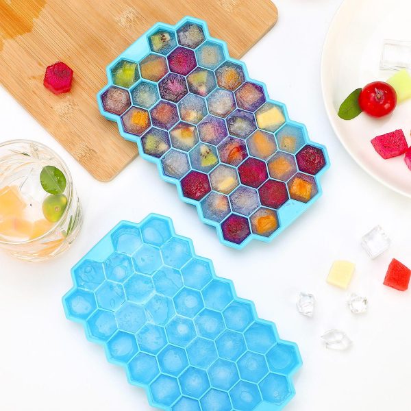 VINSANI 2 PACK ICE CUBE TRAY HEXAGON BLUE 0000360 - Image 2