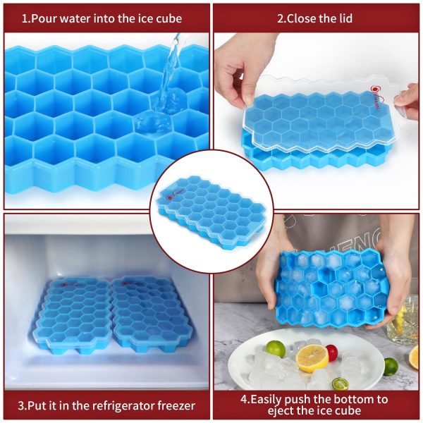VINSANI 2 PACK ICE CUBE TRAY HEXAGON BLUE 0000360 - Image 4