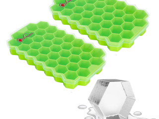 VINSANI 2 PACK ICE CUBE TRAY HEXAGON GREEN 0000361