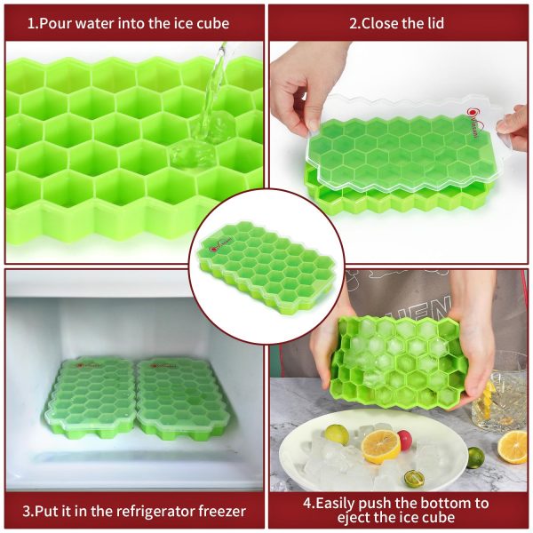 VINSANI 2 PACK ICE CUBE TRAY HEXAGON GREEN 0000361 - Image 7