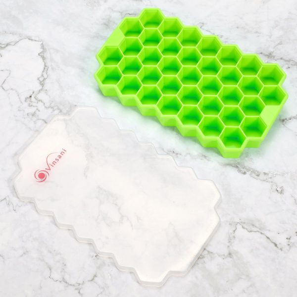 VINSANI 2 PACK ICE CUBE TRAY HEXAGON GREEN 0000361 - Image 2