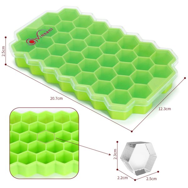 VINSANI 2 PACK ICE CUBE TRAY HEXAGON GREEN 0000361 - Image 6