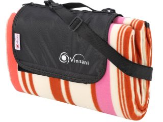 Vinsani Pink Stripe 200X200cm Picnic Rug 0000292