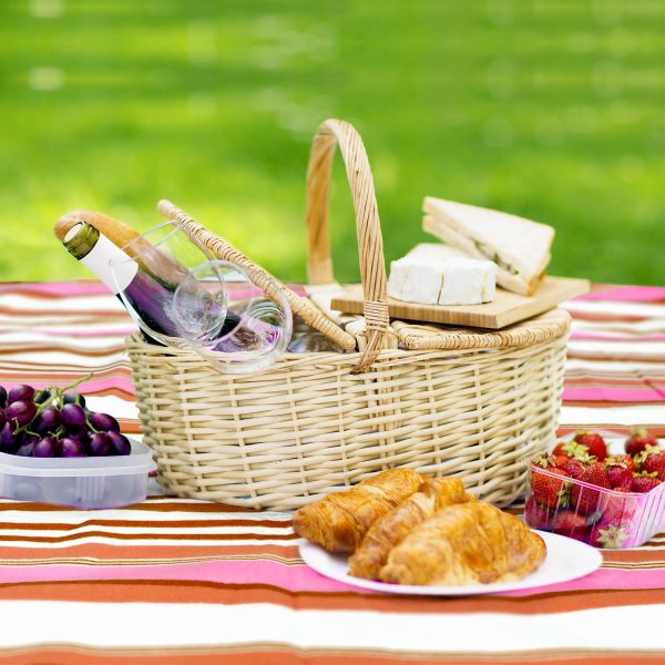 Vinsani Pink Stripe 200X200cm Picnic Rug 0000292 - Image 7
