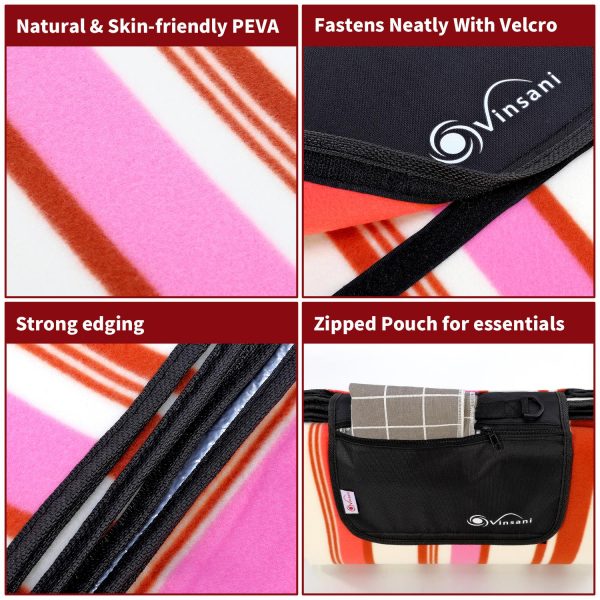 Vinsani Pink Stripe 200X200cm Picnic Rug 0000292 - Image 2