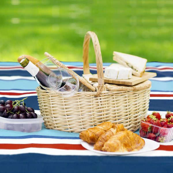 Vinsani Aqua Stripe 200X200cm Picnic Rug 0000302 - Image 3