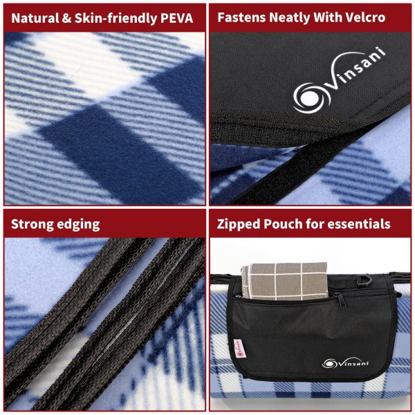 Vinsani Checkered 200X200cm Picnic Rug 0000297 - Image 3