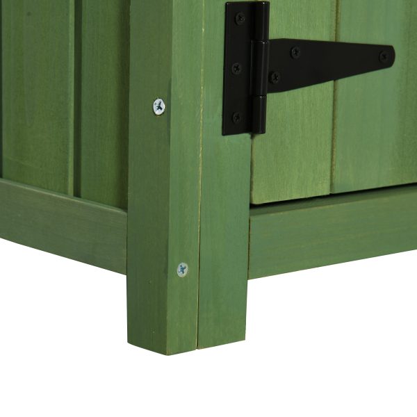 Outsunny Wooden Garden Storage Shed Tool Storage Box, 77 x 54 x 179 cm, Green - Image 7