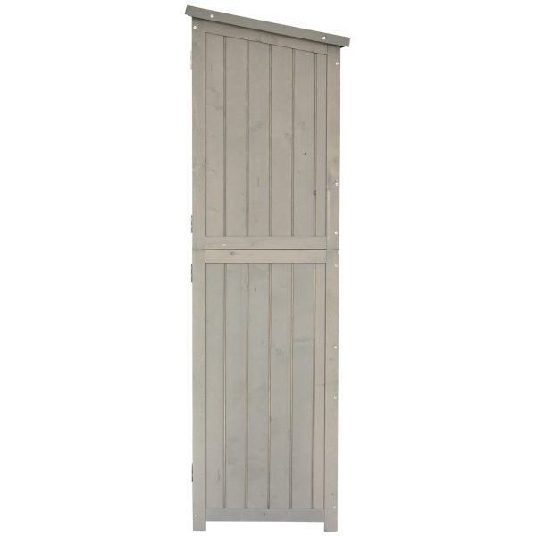 Wooden Outdoor Garden Shed 127.5L x 50W x 164H cm Grey - Image 3