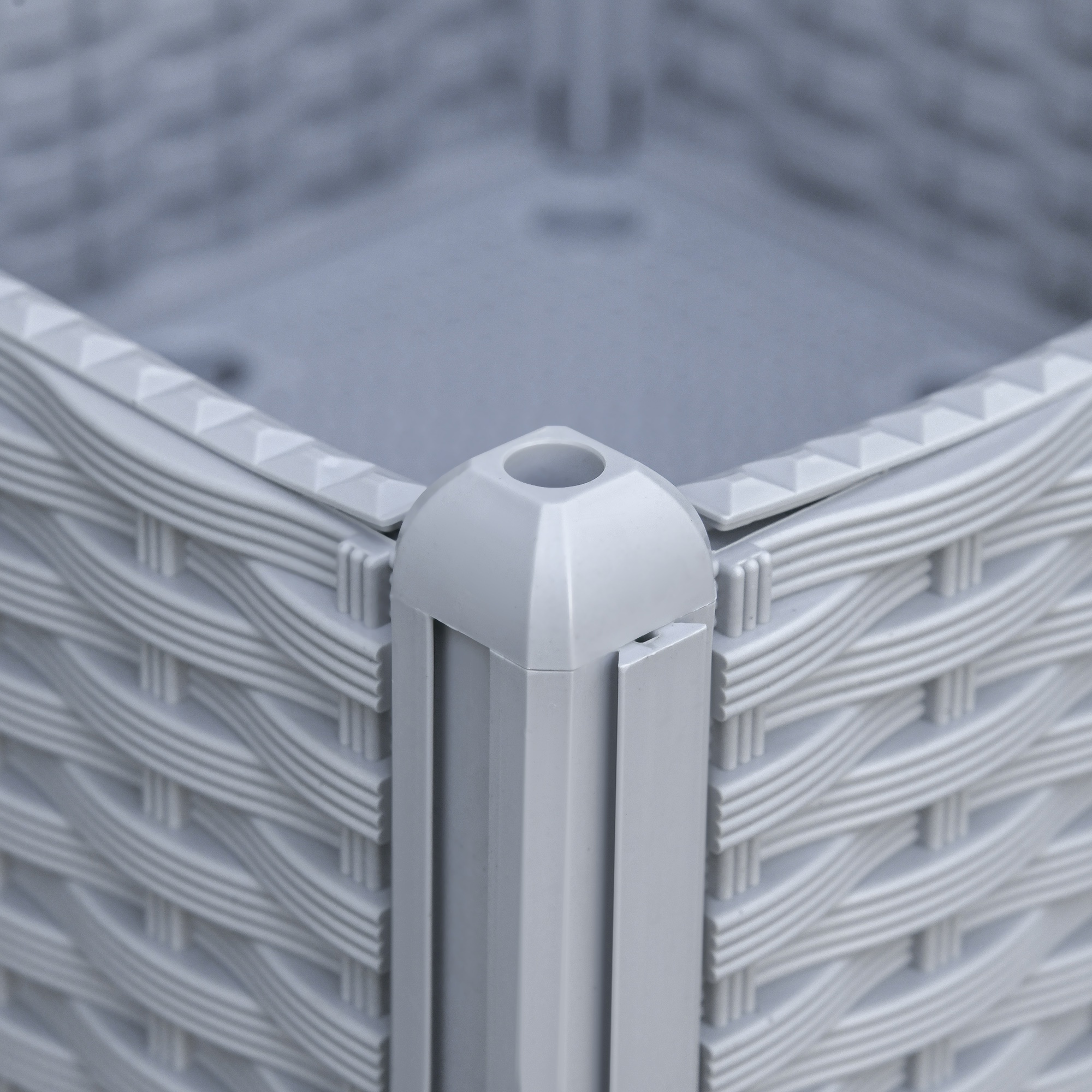 2 Set Garden Raised Bed Elevated Patio Flower Planter Box PP Vegetables Grey - Image 7