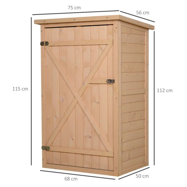 Garden Shed Outdoor Tool Storage w/ 2 Shelve 75 x 56 x115cm Natural - Image 2