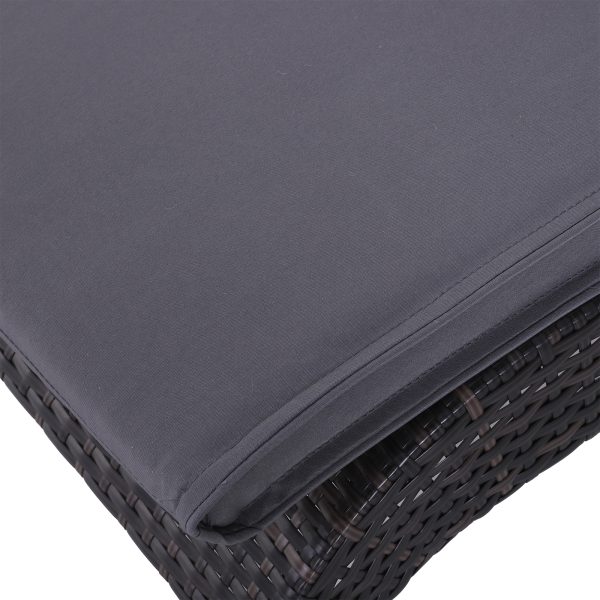 Garden Sun Lounger Chair Cushion Reclining Relaxer Indoor Outdoor Grey - Image 5
