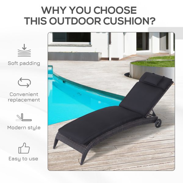 Garden Sun Lounger Chair Cushion Reclining Relaxer Indoor Outdoor - Image 3