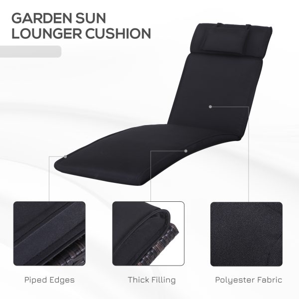 Garden Sun Lounger Chair Cushion Reclining Relaxer Indoor Outdoor - Image 4