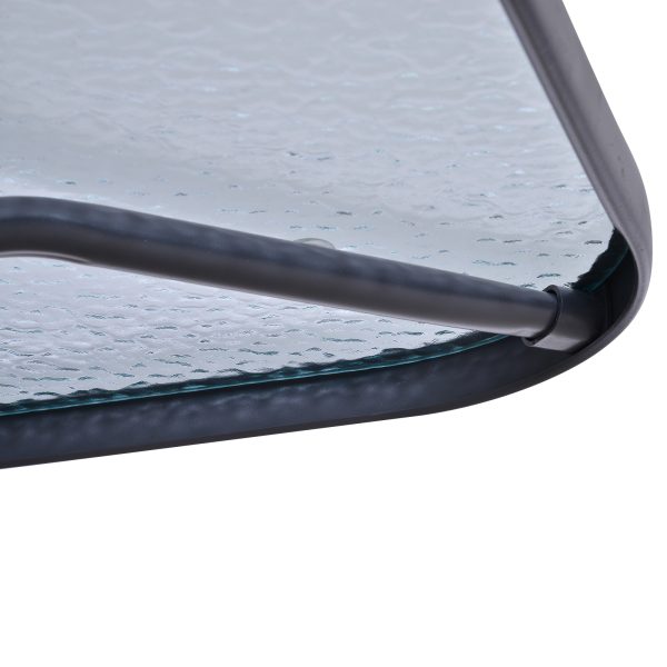 Metal Garden Dining Table Outdoor Patio w/ Glass, Umbrella Hole - Image 6