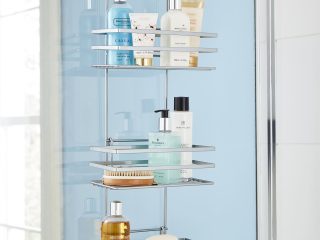 3 Tier Non Rust Hanging Shower Caddy Bathroom Organiser in Silver