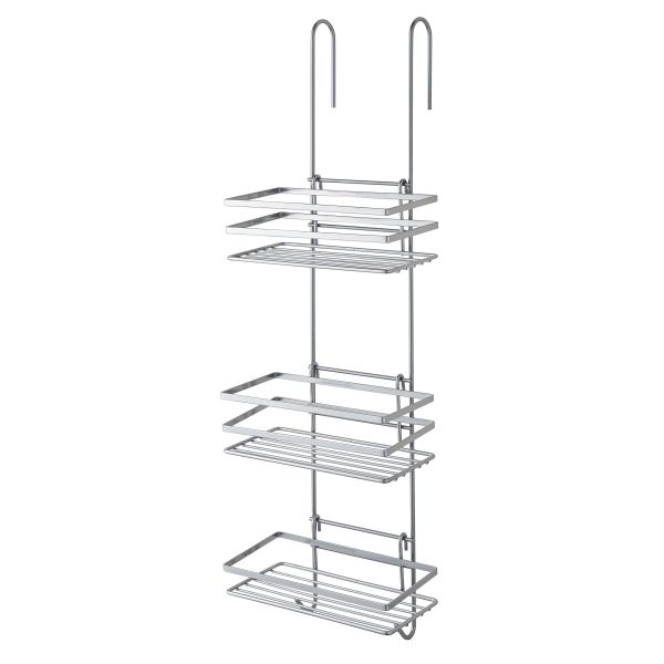 3 Tier Non Rust Hanging Shower Caddy Bathroom Organiser in Silver - Image 7