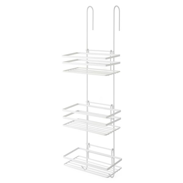 3 Tier Non Rust Hanging Shower Caddy Bathroom Organiser in White - Image 7