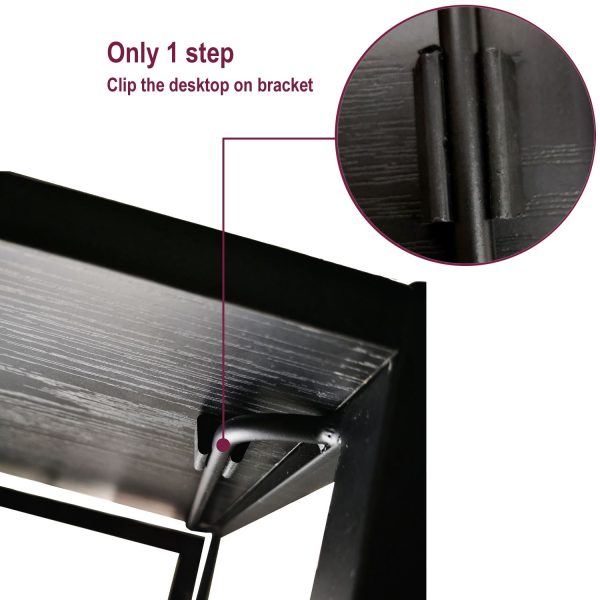 Multifunction Folding Desk Portable Compact Computer Table In Black - Image 2