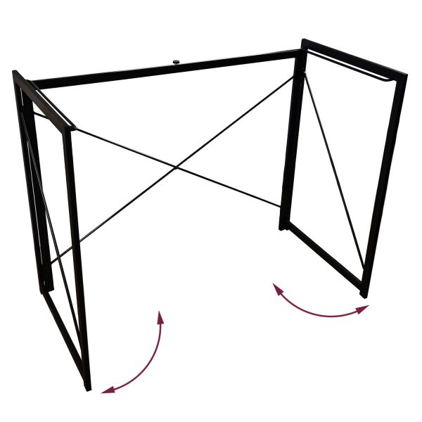 Multifunction Folding Desk Portable Compact Computer Table In Black - Image 4