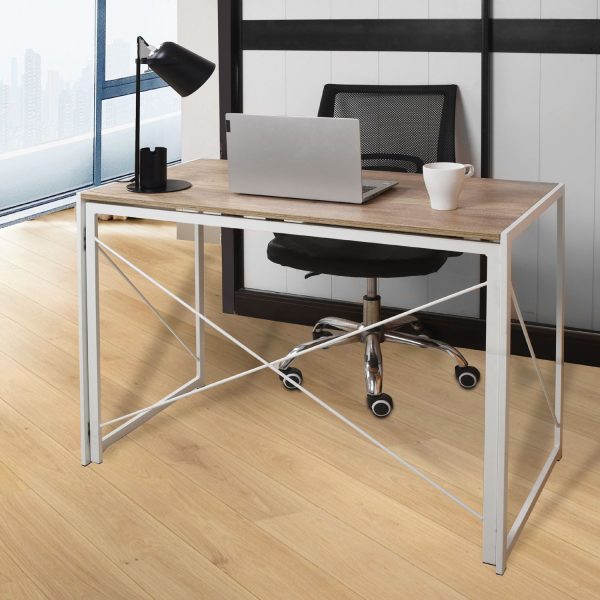 Multifunction Folding Desk Portable Compact Computer Table In White