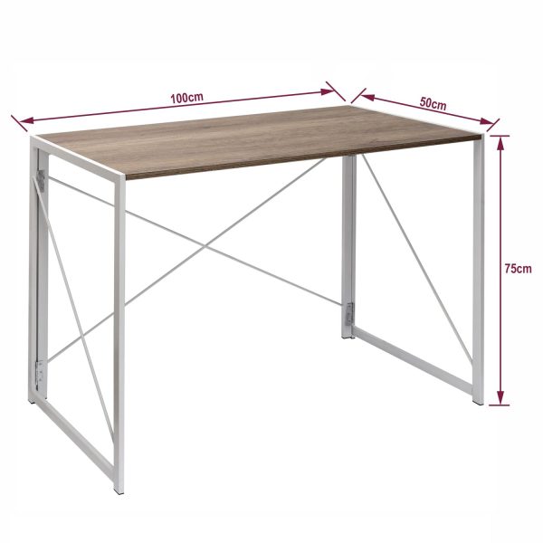 Multifunction Folding Desk Portable Compact Computer Table In White - Image 2