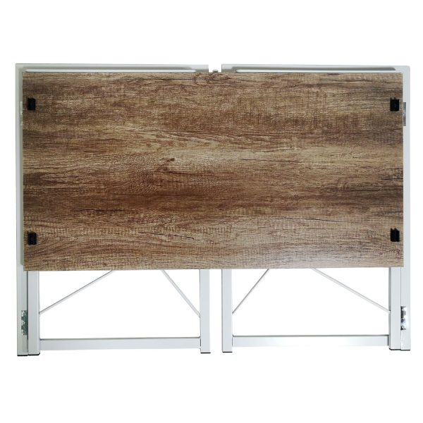 Multifunction Folding Desk Portable Compact Computer Table In White - Image 3