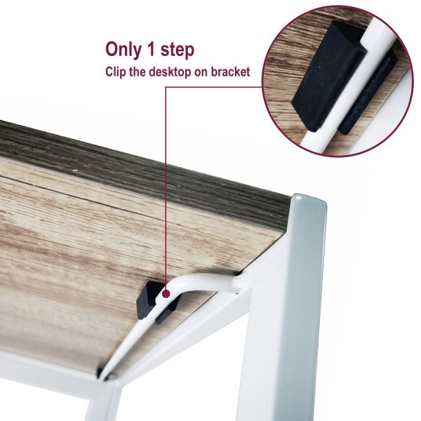 Multifunction Folding Desk Portable Compact Computer Table In White - Image 4
