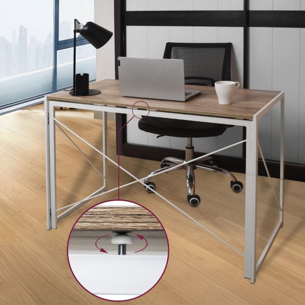 Multifunction Folding Desk Portable Compact Computer Table In White - Image 5