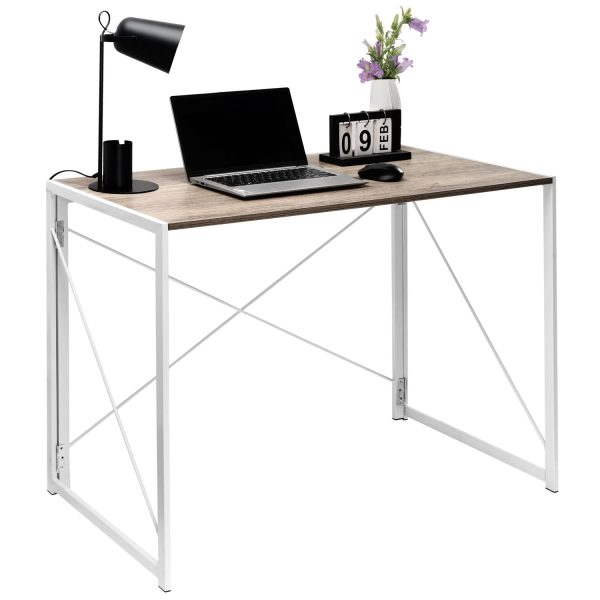 Multifunction Folding Desk Portable Compact Computer Table In White - Image 6