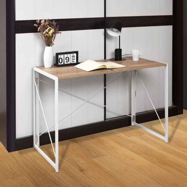 Multifunction Folding Desk Portable Compact Computer Table In White - Image 7