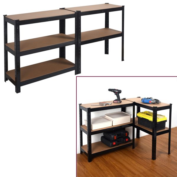 Heavy Duty Steel & MDF 5 Tier Racking Shelf in Black - Image 2