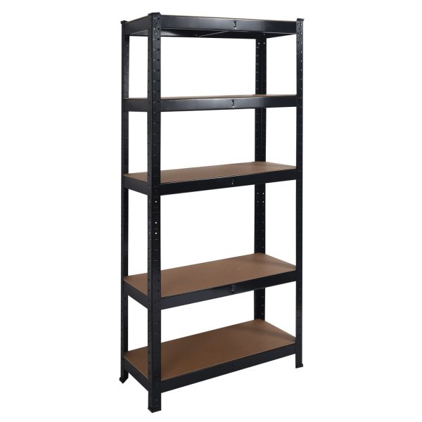 Heavy Duty Steel & MDF 5 Tier Racking Shelf in Black - Image 5