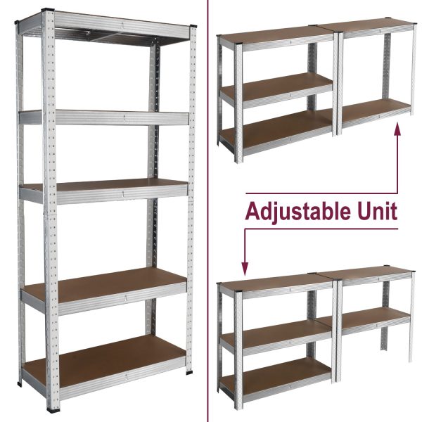 Heavy Duty Steel & MDF 5 Tier Galvanized Racking Shelf - Image 2