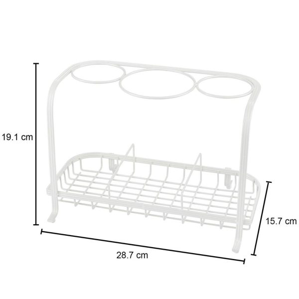 Freestanding Hair Dryer & Straighteners Holder Storage Stand Cable Tidy in cream - Image 3