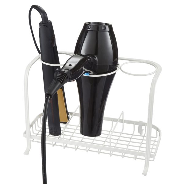 Freestanding Hair Dryer & Straighteners Holder Storage Stand Cable Tidy in cream - Image 5