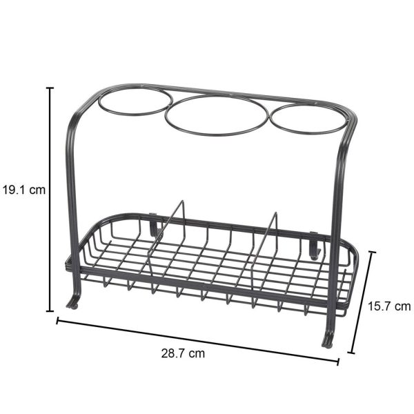 Freestanding Hair Dryer & Straighteners Holder Storage Stand Cable Tidy in Graphite - Image 3