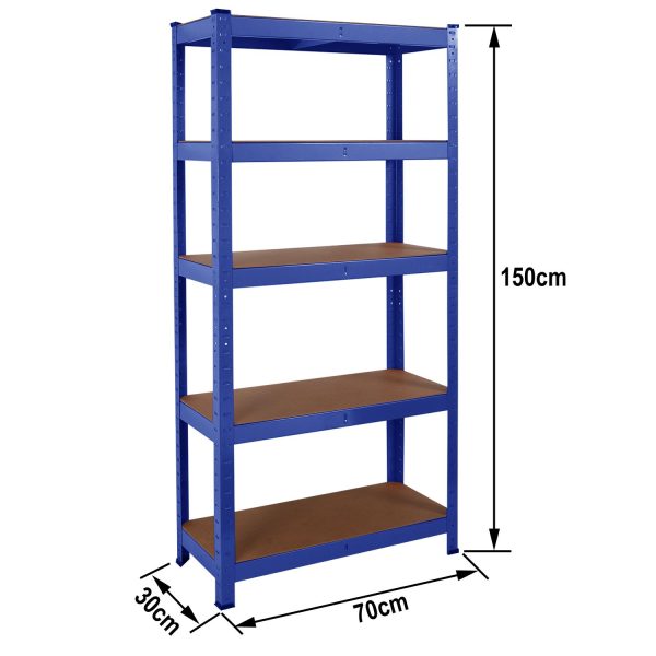 Heavy Duty Steel & MDF 5 Tier Racking in Blue - Image 8