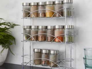 Free Standing Spice Rack in Chrome Plated