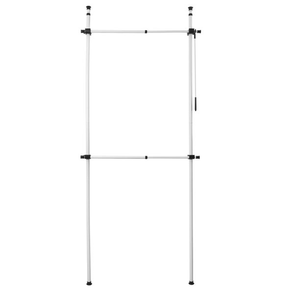 Telescopic Wardrobe Organiser Hanging Rail Clothes Rack Adjustable Storage Shelving - Image 8