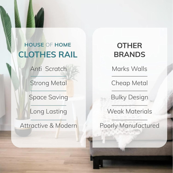 Double Telescopic Wardrobe Organiser Hanging Rail Clothes Rack Adjustable Storage Shelving - Image 2