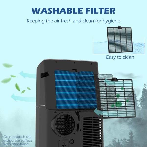 HOMCOM 14,000 BTU Mobile Air Conditioner with WiFi Smart App, 35mÂ² 823-049V70BK - Image 8
