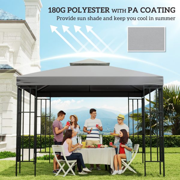 3 x 3(m) Gazebo Canopy Roof Top Replacement Cover Light Grey (TOP ONLY) - Image 6